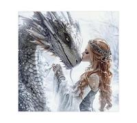 The Ice Queen And The Dragon (2) Canvas Poster Bedroom Decor Landscape Office Room Decor Gift 20x20inch(50x50cm)