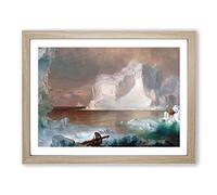 The Icebergs By Frederic Edwin Church Classic Painting Framed Wall Art Print, Ready to Hang Picture for Living Room Bedroom Home Office Décor, Oak A3 (46 x 34 cm)