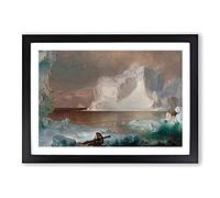 The Icebergs by Frederic Edwin Church Framed Print | A2 Black Framed Wall Art | Ready to Hang | Modern Religious Picture | Living Room Bedroom Lounge Office