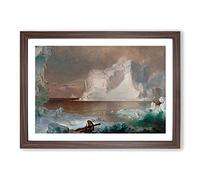The Icebergs by Frederic Edwin Church Framed Print | A2 Walnut Framed Wall Art | Ready to Hang | Modern Religious Picture | Living Room Bedroom Lounge Office