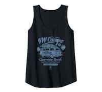 The Iconic VW Camper Van Clearwater Beach Florida Tank Top, Women, Black, Large