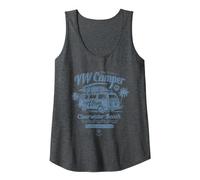 The Iconic VW Camper Van Clearwater Beach Florida Tank Top, Women, Dark Heather Grey, X-Large