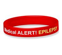 The ID Band Company Alert! Epilepsy Silicone Wristband-16cm -Red B0701