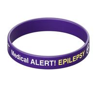 The ID Band Company Alert! Epilepsy Silicone Wristband (21cm, Purple)