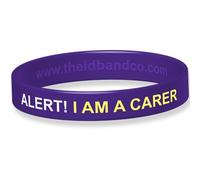 The ID Band Company Alert! I Am A Carer Silicone Wristband-18cm -Purple IDBCAR