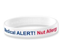 The ID Band Company Alert! Nut Allergy Silicone Wristband-20.2cm -White B0857