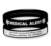 The ID Band Company Deluxe Engraveable Silicone Bracelet (Small 18cm, Black)