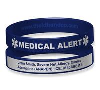 The ID Band Company Deluxe Engraveable Silicone Bracelet (Small 18cm, Blue)