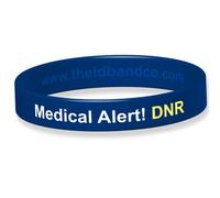 The ID Band Company Medical Alert! DNR Silicone Wristband - 18cm - Blue IDBDNR