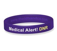 The ID Band Company Medical Alert! DNR Silicone Wristband - 18cm - Purple IDBDNR