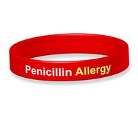The ID Band Company Medical Alert! No Penicillin Silicone Wristband - 18cm - Red B0776