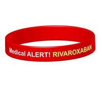 The ID Band Company Medical Alert! Rivaroxaban Medicated Silicone Wristband - IDBRIV (Large (20.2cm), Red)