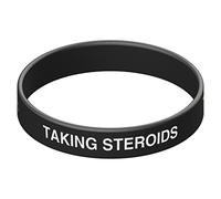 The ID Band Company Taking Steroids Wristband (Black, Medium 18cm / 7.1 inches)