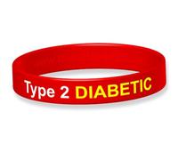 The ID Band Company Type 2 Diabetic Silicone Wristband - 21cm - Red B3273