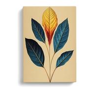 The Illuminated Leaves Canvas Print | Gallery Wrapped 30mm Frame Wall Art | 30x20 inches | Ready to Hang | Modern Floral Picture | Living Room Bedroom Lounge Office