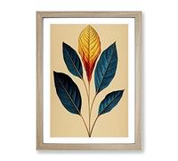 The Illuminated Leaves Framed Print | A2 Oak Framed Wall Art | Ready to Hang | Modern Floral Picture | Living Room Bedroom Lounge Office