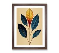The Illuminated Leaves Framed Print | A2 Walnut Framed Wall Art | Ready to Hang | Modern Floral Picture | Living Room Bedroom Lounge Office