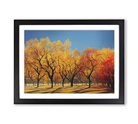 The Imaginative Autumn Forest H1022 Framed Print for Living Room Bedroom Home Office Décor, Wall Art Picture Ready to Hang, Black A4 Frame (34 x 25 cm)