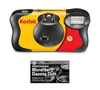 The Imaging World Bundle of Kodak Funsaver 35mm One-Time-Use Disposable Camera (ISO-800) Flash - 27 Exposures Microfiber Cloth