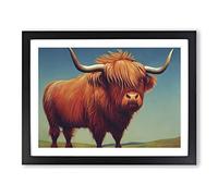 The Immense Highland Cow Framed Print | A2 Black Framed Wall Art | Ready to Hang | Modern Animal Picture | Living Room Bedroom Lounge Office