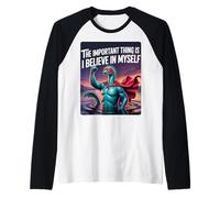 The Important Thing is I Believe in Myself Nessie Monster Raglan Baseball Tee
