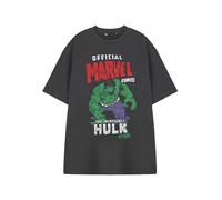 The Incredible Hulk Marvel Mens Grey Short Sleeved Graphic Tee | Official Marvel Comics Superhero Apparel Top | Classic Hulk Smash Character Design | Comic Book Merchandise Gift