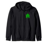 The Incredible Sulk Green Meeple Board Game Piece Zip Hoodie