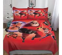 The Incredibles Bedding Set For Boys Youth Teens Animated Films Quilt Cover Duvet Cover Set Kids Bedroom Decor 3D Printed Bedspread Soft Microfiber Comforter Cover With Pillowcase Double(200x200cm)
