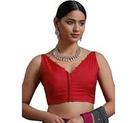 The India's Store Indian Bollywood Cotton Saree Blouses for Women Readymade Plain Choli Solid Top Sleeveless