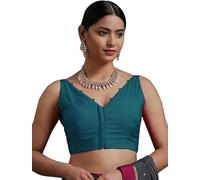 The India's Store Indian Bollywood Cotton Saree Blouses for Women Readymade Plain Choli Solid Top Sleeveless