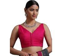 The India's Store Indian Bollywood Cotton Saree Blouses for Women Readymade Plain Choli Solid Top Sleeveless