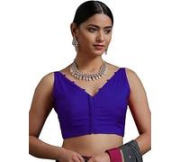 The India's Store Indian Bollywood Cotton Saree Blouses for Women Readymade Plain Choli Solid Top Sleeveless