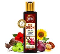 THE INDIE EARTH RED ONION HAIR OIL 200 ML - ANTI HAIR LOSS & HAIR GROWTH OIL WITH BLACK SEED, CURRY LEAF, HIBISCUS BHRINGRAJ & 29+ NATURAL OILS & EXTRACTS | BEST ANT HAIR FALL OIL