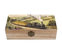 The Industrial Revolution Decorative Wooden Storage Box with Hinged Lid And Front Clasp Keepsakes Chest