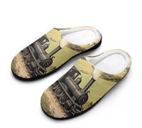 The Industrial Revolution Women's Cotton House Slippers | Memory Foam Slippers Closed Toe Slip On Home Shoes for Indoor Outdoor