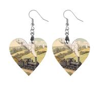 The Industrial Revolution Women's Wooden Earring Drop Dangle Earrings Pendant Jewelry Love