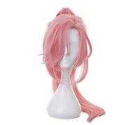 the Infinity Cosplay Wig Anime Costume Merch with Light Pink Long and Ponytail Straight Wigs for Women Halloween Party
