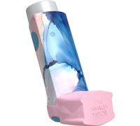 The Inhaler Tailor Classic Collection of Inhaler Cases - for Ventolin and Shorter Style Inhalers - Vegan Leather Case for Kids and Adults - Handmade in England (Watercolour Splash, Ventolin Style)
