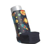 The Inhaler Tailor Fantasy Collection of Inhaler Cases - for Ventolin and Shorter Style Inhalers - Vegan Leather Case for Kids and Adults - Handmade in England (Space, Shorter Style)