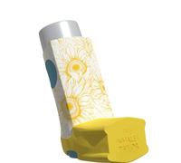 The Inhaler Tailor Flora Collection of Inhaler Cases - for Ventolin and Shorter Style Inhalers - Vegan Leather Case for Kids and Adults - Handmade in England (Sunflowers, Shorter Style)