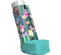 The Inhaler Tailor Flora Collection of Inhaler Cases - for Ventolin and Shorter Style Inhalers - Vegan Leather Case for Kids and Adults - Handmade in England (Cactus, Ventolin Style)