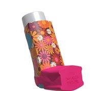 The Inhaler Tailor Flora Collection of Inhaler Cases - for Ventolin and Shorter Style Inhalers - Vegan Leather Case for Kids and Adults - Handmade in England (Flower Power, Shorter Style)