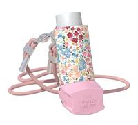 The Inhaler Tailor Inhaler Holder and Adjustable Strap Inhaler Lanyard - Adults & Kids Inhaler Case (Handmade) and Neck Strap with Carabiner Hooks, Pale Pink - Vegan (Shorter, Vintage Wild Flowers)
