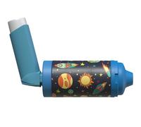 The Inhaler Tailor Spacer Cover in Over 30 Designs - Vegan Leather Spacer Case for Kids and Adults - Handmade in England (Space, AeroChamber Plus Flow-Vu)