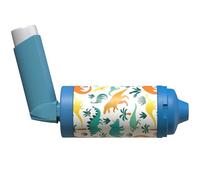 The Inhaler Tailor Spacer Cover in Over 30 Designs - Vegan Leather Spacer Case for Kids and Adults - Handmade in England (Dinosaurs, AeroChamber Plus Flow-Vu)