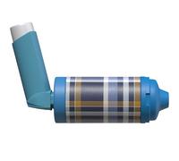 The Inhaler Tailor Spacer Cover in Over 30 Designs - Vegan Leather Spacer Case for Kids and Adults - Handmade in England (Navy Tartan, AeroChamber Plus Flow-Vu)