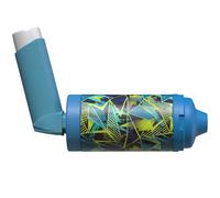 The Inhaler Tailor Spacer Cover in Over 30 Designs - Vegan Leather Spacer Case for Kids and Adults - Handmade in England (Neon Geometric, AeroChamber Plus Flow-Vu)