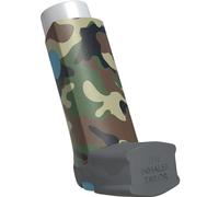 The Inhaler Tailor Sport Collection of Inhaler Cases - for Ventolin and Shorter Style Inhalers - Vegan Leather Case for Kids and Adults - Handmade in England (Camouflage Green, Ventolin Style)