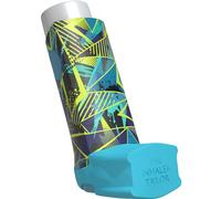 The Inhaler Tailor Sport Collection of Inhaler Cases - for Ventolin and Shorter Style Inhalers - Vegan Leather Case for Kids and Adults - Handmade in England (Neon Geometric, Ventolin Style)