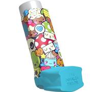 The Inhaler Tailor Urban Art Collection of Inhaler Cases - for Ventolin and Shorter Style Inhalers - Vegan Leather Case for Kids and Adults - Handmade in England (Happy Creatures, Ventolin Style)